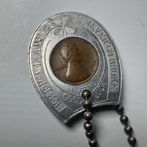 1948-D Encased Lincoln Cent Lucky Penny First Keep Me And Never Go Broke